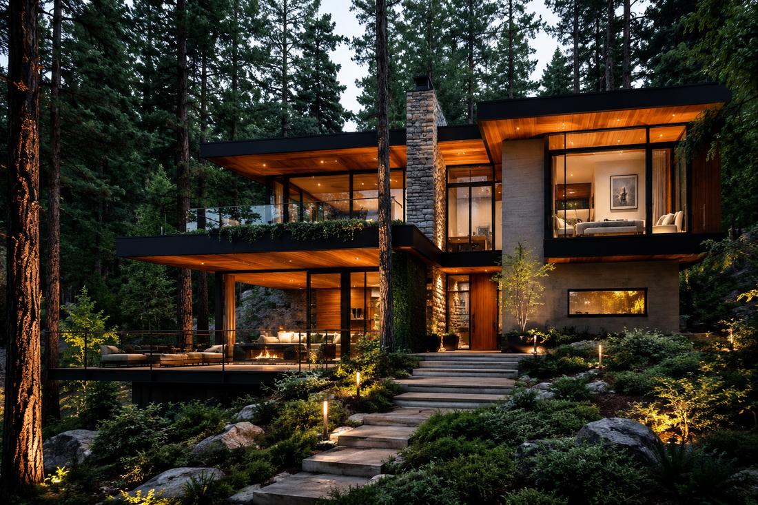 Casa Lucerna, vivienda integrada al bosque